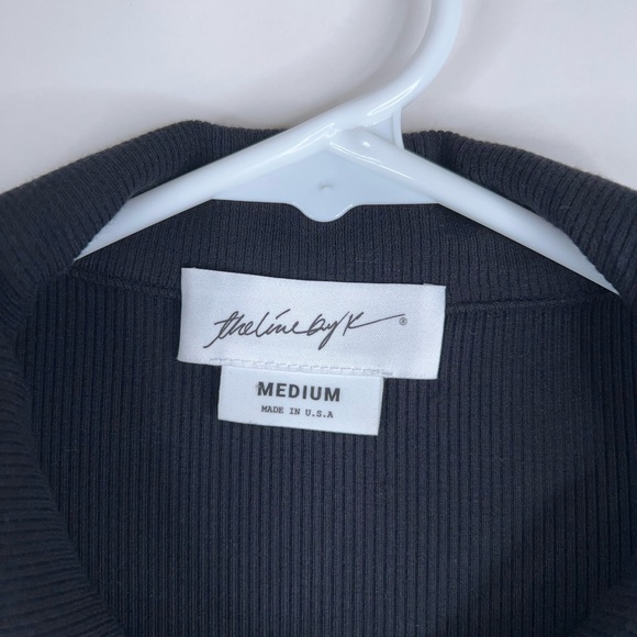 The Line by K Black Kili Bodysuit Long Sleeve Flare Sleeve Zip Front Medium - Picture 6 of 11